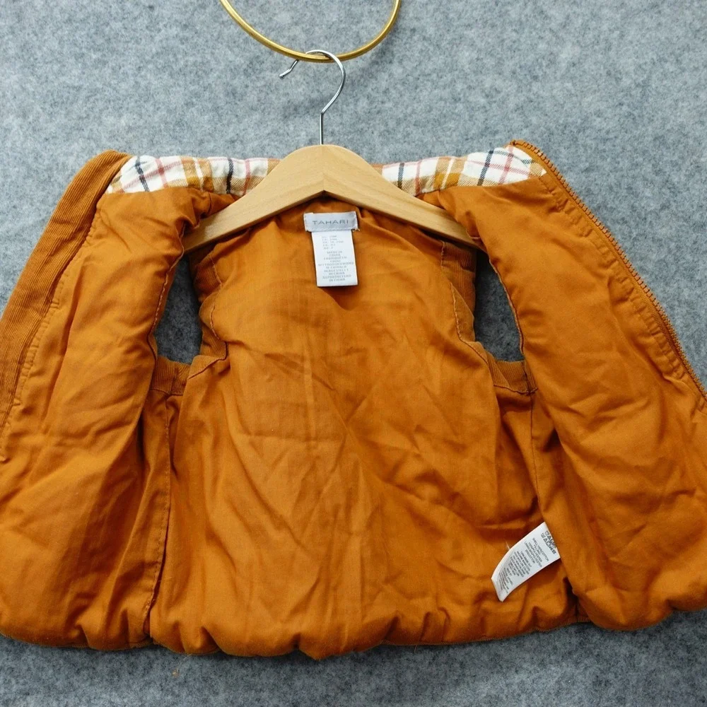 TAHARI Puffer Vest Toddlers 24M Burnt Orange Corduroy Quilted Full Zip Outdoor